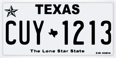 TX license plate CUY1213