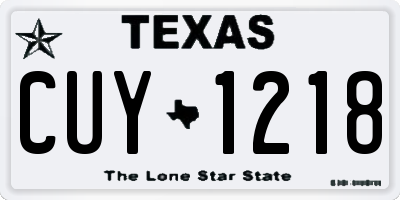 TX license plate CUY1218