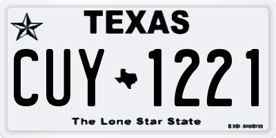 TX license plate CUY1221