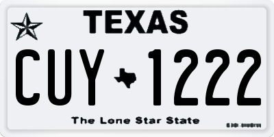 TX license plate CUY1222
