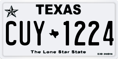 TX license plate CUY1224