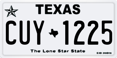 TX license plate CUY1225