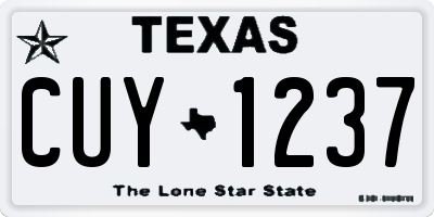 TX license plate CUY1237