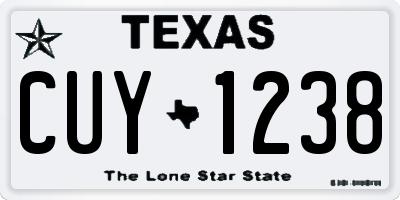 TX license plate CUY1238
