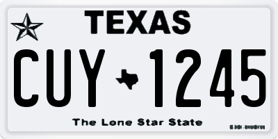 TX license plate CUY1245