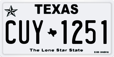 TX license plate CUY1251