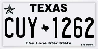 TX license plate CUY1262