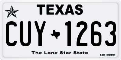 TX license plate CUY1263