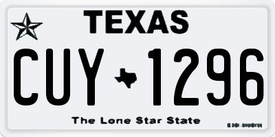 TX license plate CUY1296