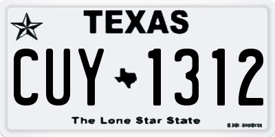 TX license plate CUY1312