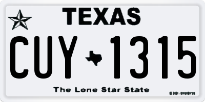 TX license plate CUY1315