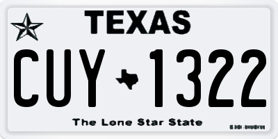 TX license plate CUY1322