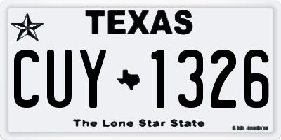 TX license plate CUY1326