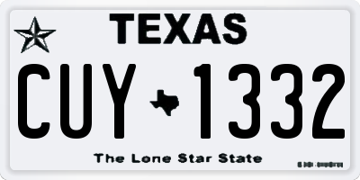 TX license plate CUY1332