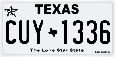 TX license plate CUY1336
