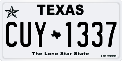 TX license plate CUY1337