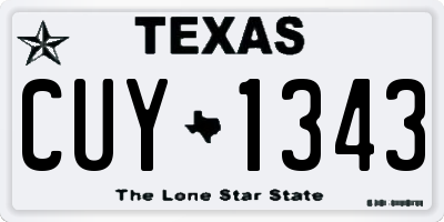 TX license plate CUY1343