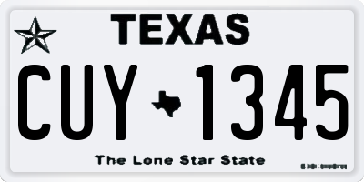TX license plate CUY1345
