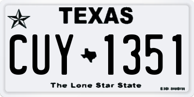 TX license plate CUY1351