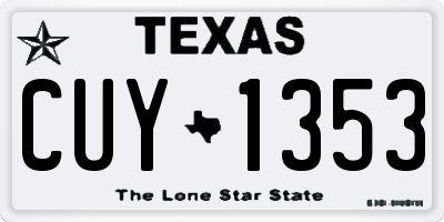 TX license plate CUY1353