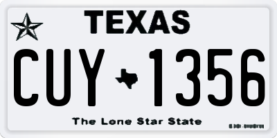 TX license plate CUY1356