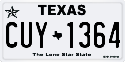 TX license plate CUY1364
