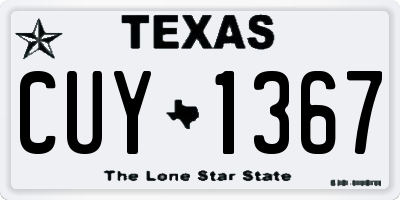 TX license plate CUY1367