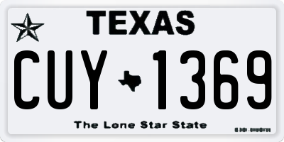 TX license plate CUY1369