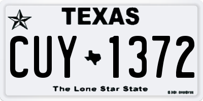 TX license plate CUY1372