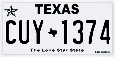 TX license plate CUY1374