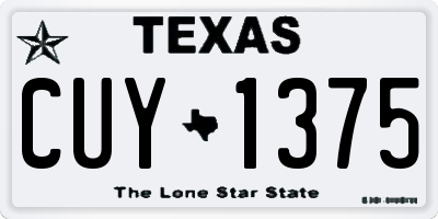 TX license plate CUY1375