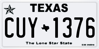 TX license plate CUY1376