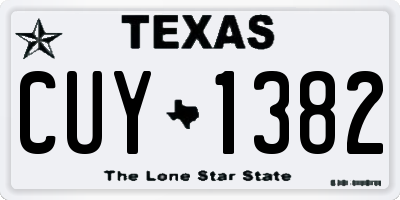 TX license plate CUY1382