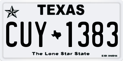 TX license plate CUY1383