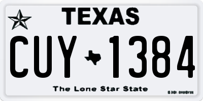 TX license plate CUY1384