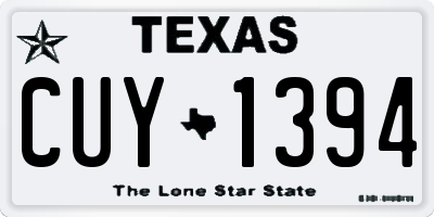 TX license plate CUY1394