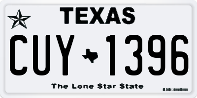 TX license plate CUY1396