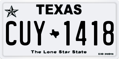 TX license plate CUY1418