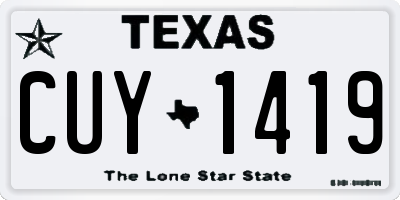 TX license plate CUY1419