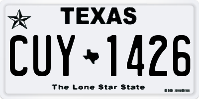 TX license plate CUY1426