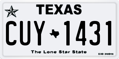 TX license plate CUY1431