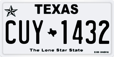 TX license plate CUY1432