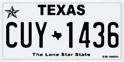 TX license plate CUY1436