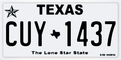 TX license plate CUY1437