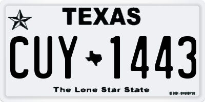 TX license plate CUY1443
