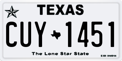 TX license plate CUY1451