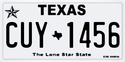 TX license plate CUY1456