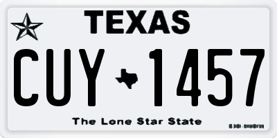 TX license plate CUY1457