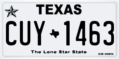 TX license plate CUY1463