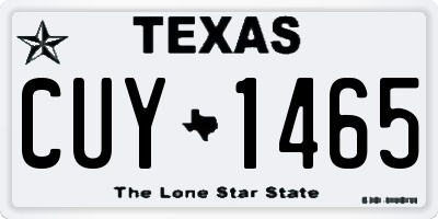 TX license plate CUY1465